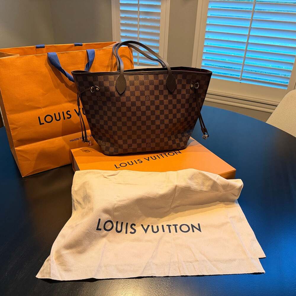 Louis Vuitton Neverfull MM Damier Ebene Tote Bag-Cherry lining-LIKE NEW!!!